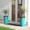 Glitzhome® Oversized Turquoise Honeycomb Textured Tall Plastic Planters, 2ct.